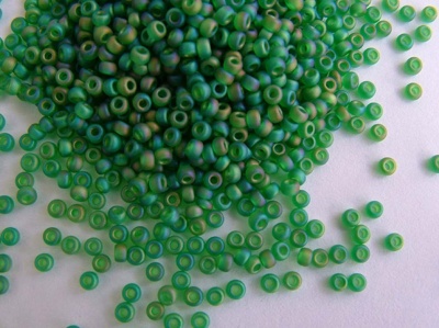 Miyuki Seed 0146fr Green Size 11  Matt Transparent Green AB Bead 10g