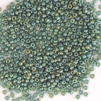 Miyuki Seed 1890 Green Size 15 11 Emerald Gold Lustre Bead 10g