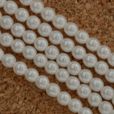 Glass Pearl Round White 2 3 4 6 8 mm White 70600 Czech Beads