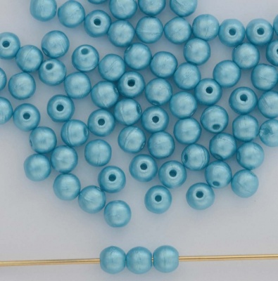 Druk Round Blue 2 3 4 mm Pastel Aquamarine 02010-25019 Czech Glass Beads