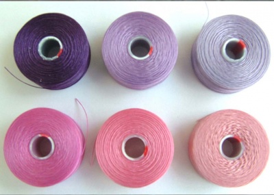 Thread Bead C-Lon S-Lon Size D or AA  6 Shades Purple Pink