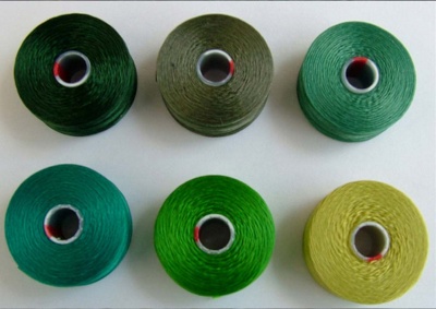 Thread Bead C-Lon S-Lon Size D or AA  6 Shades Green