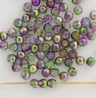 Druk Round Green 3 4 6 8 mm Crystal Magic Orchid 00030-95000 Czech Glass Bead