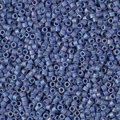 Miyuki Delica DB2317 Blue Size 11 Matt Opaque Glazed Bayberry AB Bead 5g