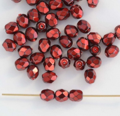 Fire Polished Red 3 4 6 mm Jet HM Ruby 23980-34249 Czech Bead