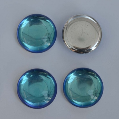 Cabochon Blue Backlit Lt Sapphire Violet Ice 18mm 25mm 30010-26536 Czech Glass