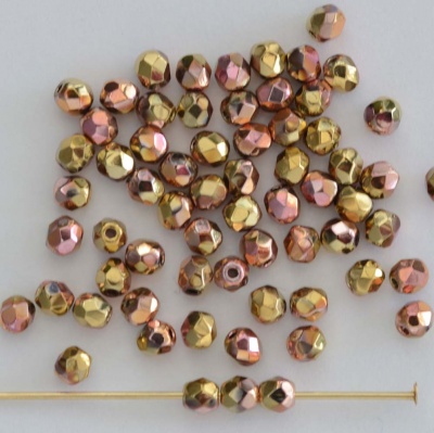 Fire Polished Pink 3 4 mm Crystal California Pink 00030-98544 Czech Glass Bead