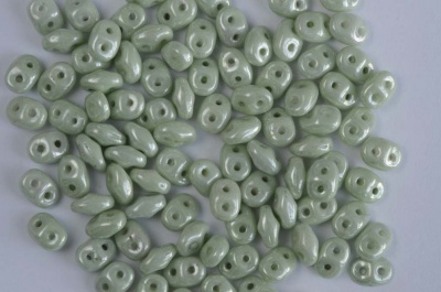 Superduo Green Chalk Light Green Shimmer Miniduo 03000-14457 Czech Beads x 10g