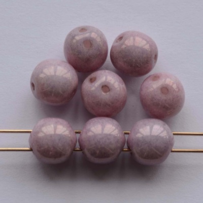 Dobble Pink Chalk Lila Shimmer  03000-14494 Czech Glass Beads x 20