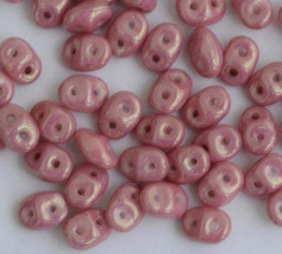 Superduo Pink Chalk Metallic Pink Lustre 03000-14495 Czech Beads x 10g