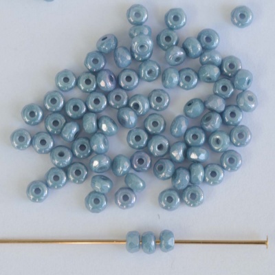 Micro Spacer Rondelle Blue Chalk Baby Blue 03000-14464 Bead x50