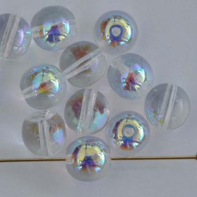 Druk Round Clear 2 3 4 6 8 12 mm Crystal AB 00030-28701 Czech Glass Beads