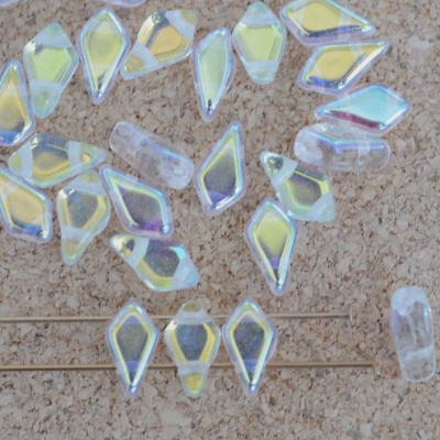 Kite Clear Crystal AB 0003-28701 Czech Glass Bead x 10g