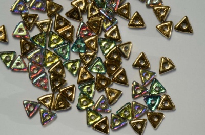 Tri Gold Crystal Golden Rainbow 00030-98536 Czech Beads x 5g