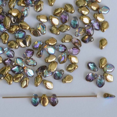 Gekko Gold Crystal Gold Rainbow  00030-98536 Czech Glass Bead x 5g
