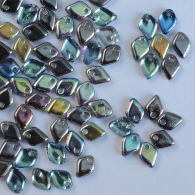 Dragon Scales Grey Crystal Graphite Rainbow 00030-98537 Czech Glass Bead x 5g