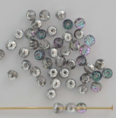 Druk Round Silver 2 3 4 6 8 mm Crystal Silver Rainbow 00030-98530 Czech Bead