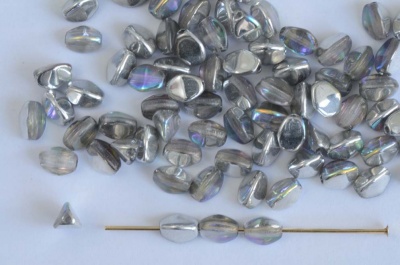 Pinch Silver 5 7 mm Crystal Silver Rainbow 00030-98530 Czech Glass Beads x 10g