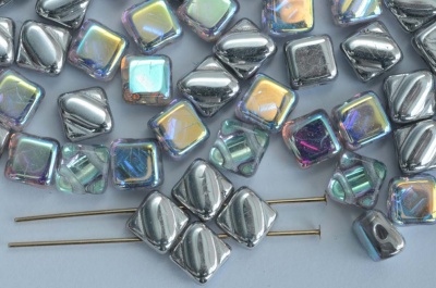 Silky Silver Crystal Silver Rainbow 00030-98530 Czech Glass Beads x 10g