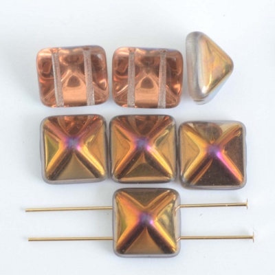 Pyramid Square Pink 6 12 mm Crystal Sliperit 00030-29500Czech Glass Beads