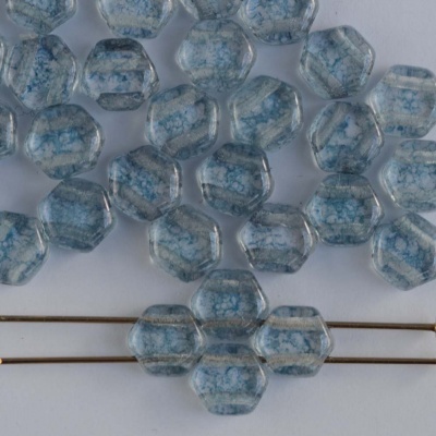 Honeycomb Blue Crystal Tr Blue 00030-14464 Czech Glass Beads x 30