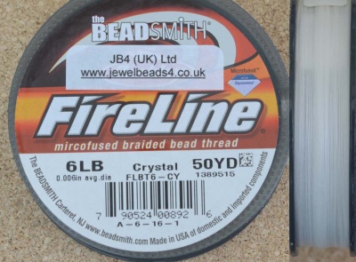 Thread Fireline Beading 2lb 4lb 6lb 8lb 10lb 14lb Crystal Smoke Black 50yds