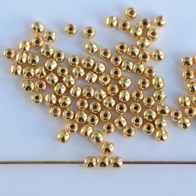 Druk Round Gold 2 3 4 mm 24ct Gold Plated 00030-35000 Czech Glass Beads