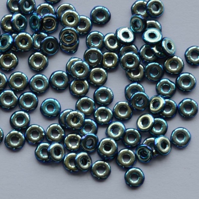 O Beads Blue Jet AB Full 23980-28703 Czech Glass Beads x 5g