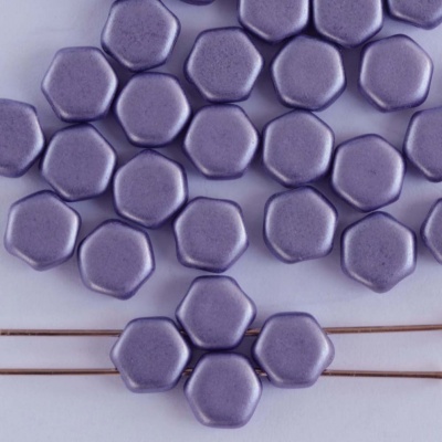 Honeycomb Purple Jet Met Suede Purple 23980-79021 Czech Glass Beads x 30
