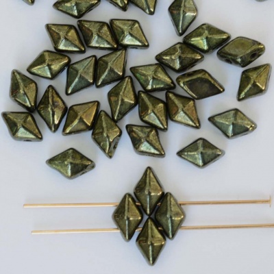 Diamonduo Green Jet Metallic Green  23980-14495 Czech Glass Bead x 5g