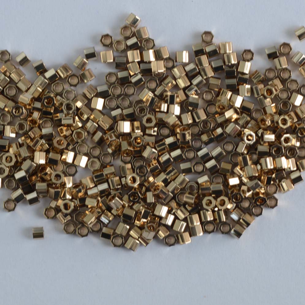 Miyuki Delica DB0031 Gold Size 15 11 10 24ct Gold Plated Bead 2g