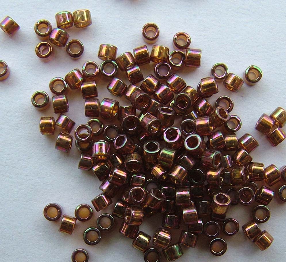 Miyuki Delica Seed Bead 11/0 Gold Luster Red, Size: 3 Grams