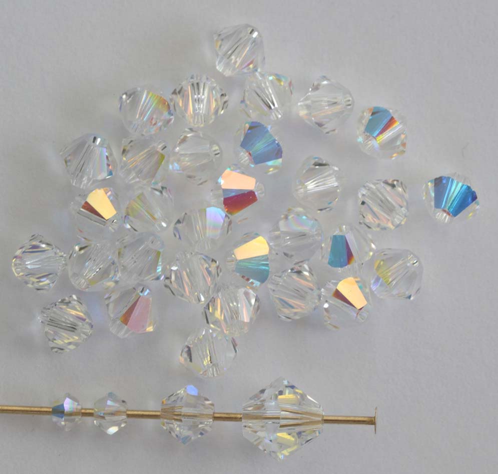 Swarovski Bicone 5328 Clear Crystal AB 3mm 4mm 6mm Bead