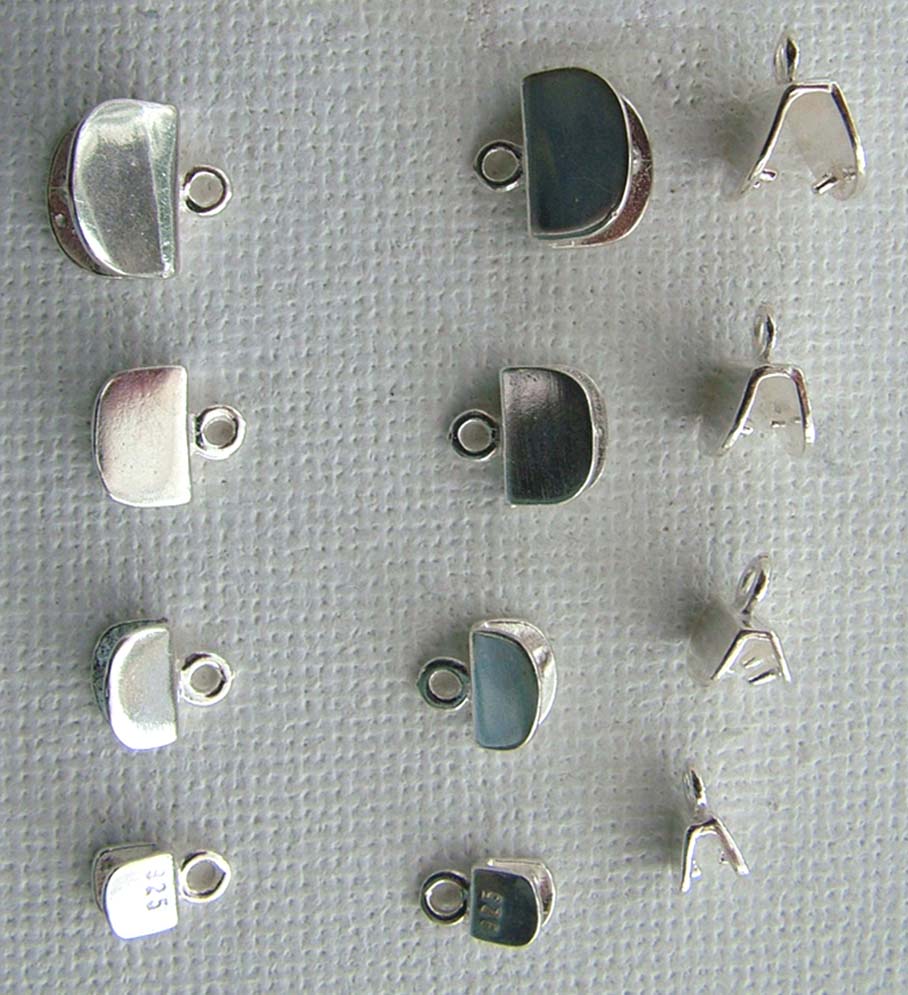 Sterling Silver End Cap Flat U Shaped 4mm 8mm 10mm x 1pr Braid