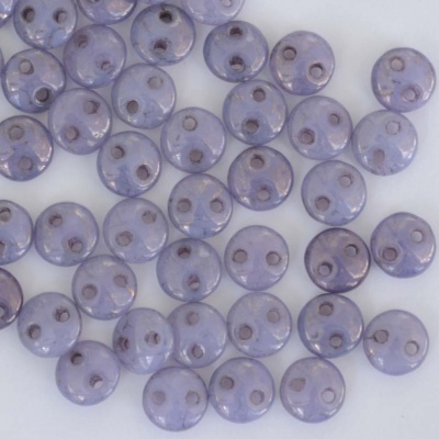 Lentil 2 Hole 6mm Purple Opal Alexandrite Moon Dust Md22310 Czech Bead x 50