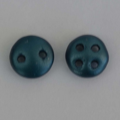Lentil 2 4 Hole Quadralentil 6mm Blue Pastel Petrol 02010-25033 Czech Bead x50