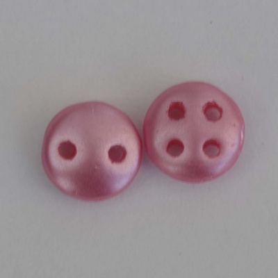 Lentil 2 4 Hole Quadralentil 6mm Pink Pastel Flamingo 02010-25008 Cz Bead x50