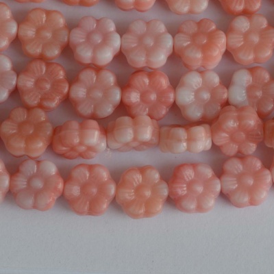 Flower Hd Pink 8 mm Peaches n Cream 7724 Czech Glass Bead x 25