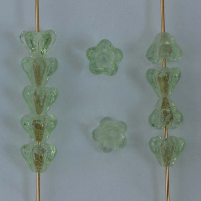 Flower Bell Green 6mm Peridot 50500 Czech Glass Bead x 50
