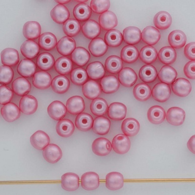 Druk Round Pink 2 3 4 6 mm Pastel Pink 02010-25008 Czech Glass Spacer Beads