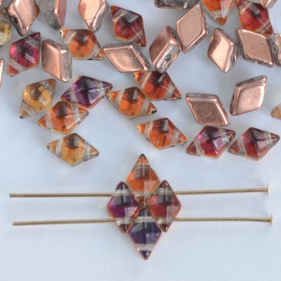 Diamonduo Orange Crystal Prismatic  Phoenix 00030-27104 Czech Glass Bead x 5g