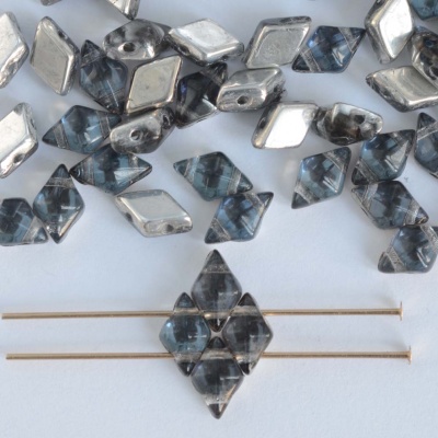 Diamonduo Blue Crystal Prismatic Stormy Seas 00030-29601 Czech Glass Bead x 5g