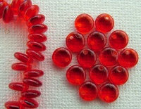 Lentil 1 2 Hole 6mm Red Siam Ruby 90080 Czech Glass Bead x 50