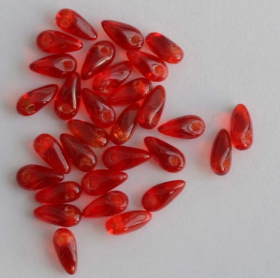 Mini Dagger Red Ruby Transparent 90080 Beads 2.5 x 6mm x 5g
