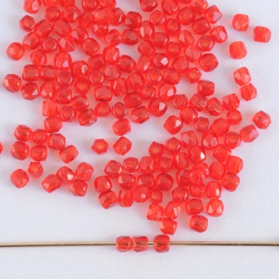 Fire Polished Red  2 mm  Ruby 90080 Czech Glass Bead