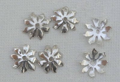 Sterling Silver Bead Cap Flower Fits 8-20mm x 1pr - jewelbeads4