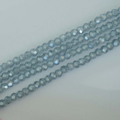 Crystal Faceted Round Grey  2 mm Crystal Silver Grey Shimmer Chinese  Bead x 200