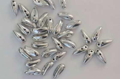 Chilli Silver Crystal Labrador Full  00030-27000 Czech Glass Bead x 25