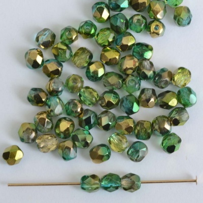 Fire Polished Green 3 4 6 8 mm Sunny Magic Crystal Emerald Lime00030-98003 Bead