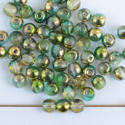 Druk Round Green 3 4 mm Sunny Magic Crystal Emerald Lime 00030-98003 Cz Bead